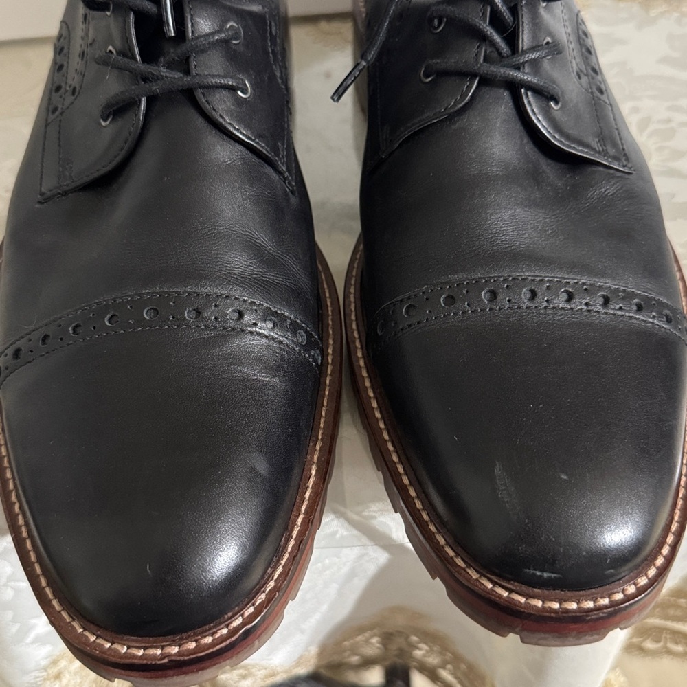 J & M EST. 1850 20-2925 MEN'S BLACK LEATHER & FABRIC CAPTOE BOOTS 13M - Picture 7 of 8